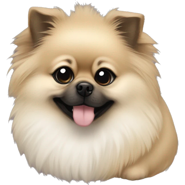 furry pomeranian white and pug hugging emoji