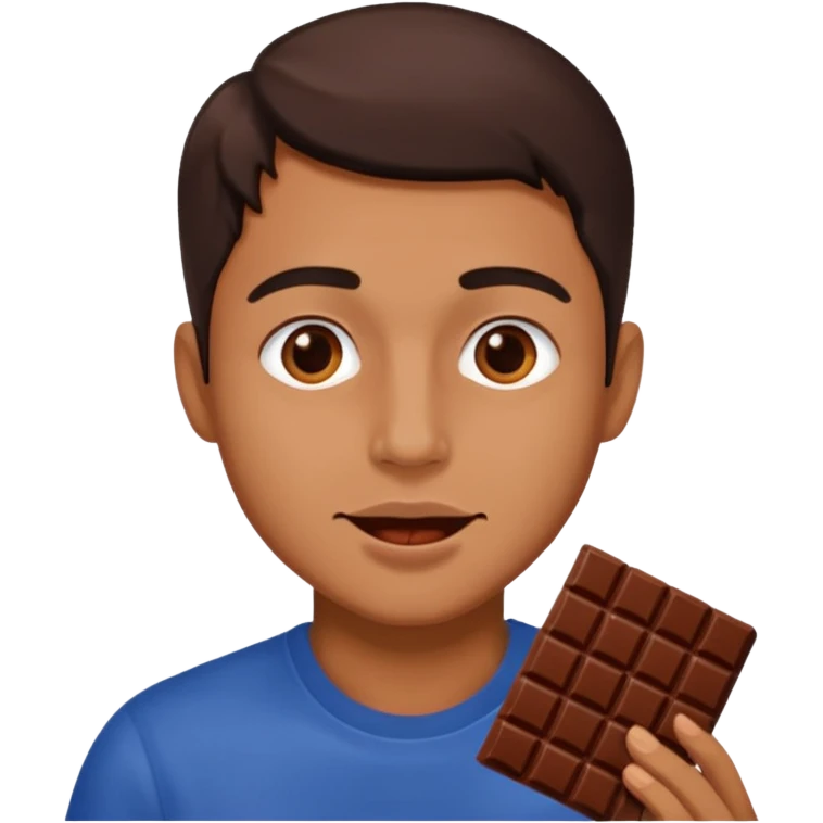 man eating chocolate emoji