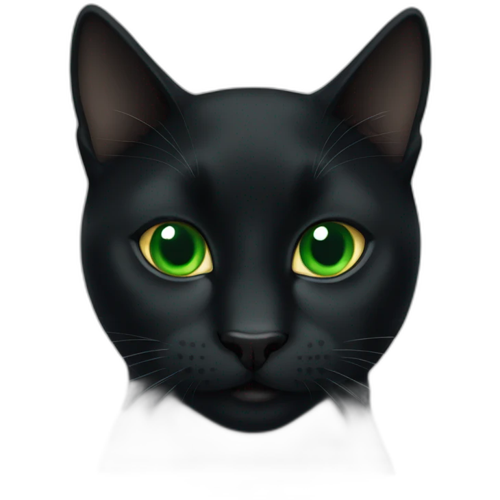 Black cat Green eyes emoji