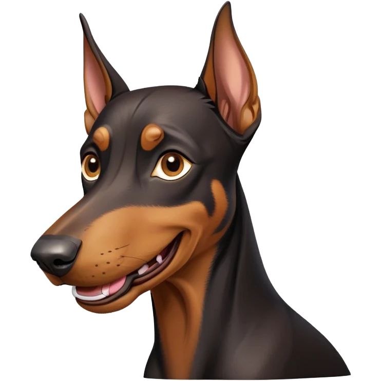 cinematic-comical-doberman pinscher-portrait-emoji,-head-tilted-dramatically-with-an-exaggeratedly-amused-expression,-featuring-a-vibrant-black and tan-fur-with-a-lively-sheen,-wide,-expressive-brown-eyes-filled-with-playful-disbelief emoji