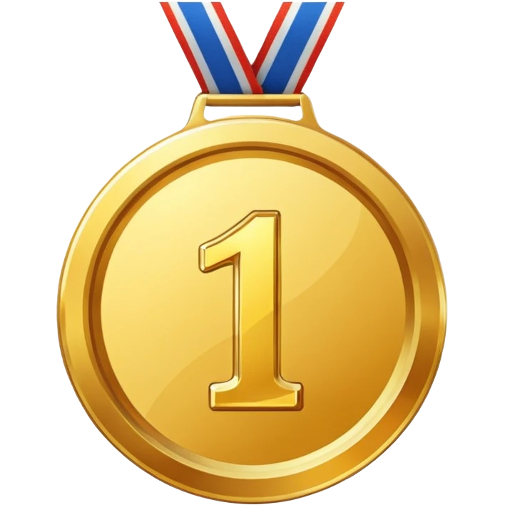 gold medal with a 1 inside emoji
