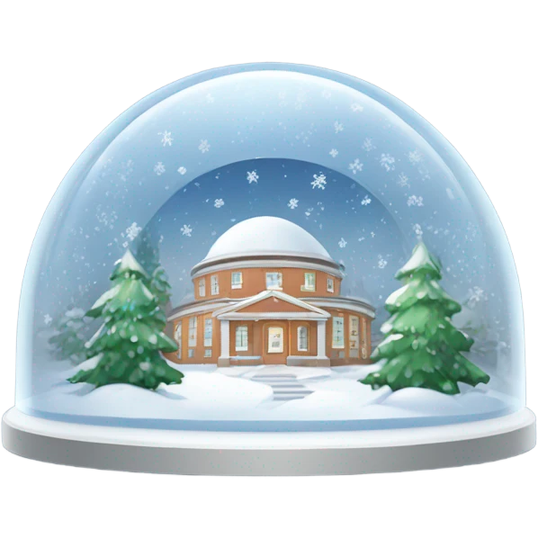 Semi circular glass dome with January inside pretty emoji