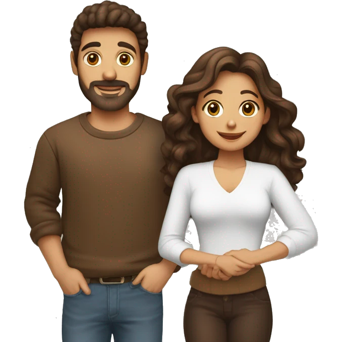 Pareja besándose, él moreno sin barbapelo corto,piel marrón,ella morena pelo rizado largo piel blanca  emoji