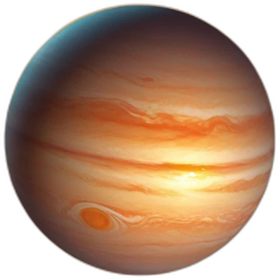 Exoplanet orbiting a sun emoji