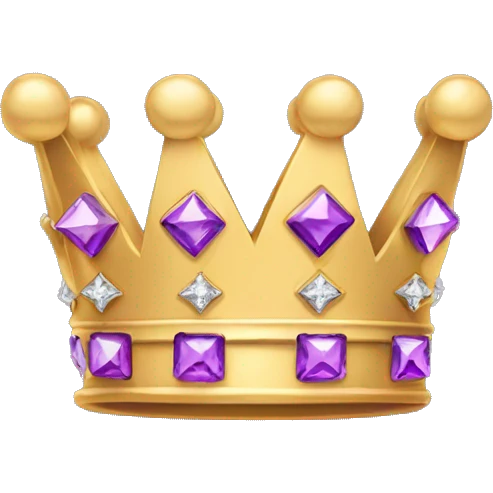 Gold Crown with purle diamonds emoji