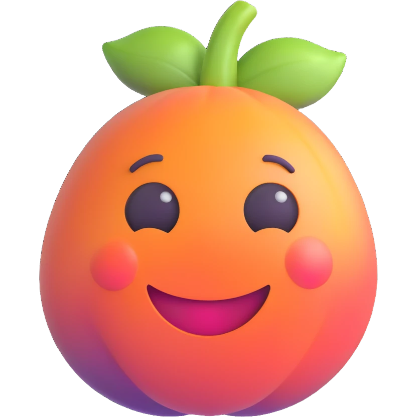 a hybrid of the peach and eggplant emoji, microsoft style 3d fluent emoji emoji