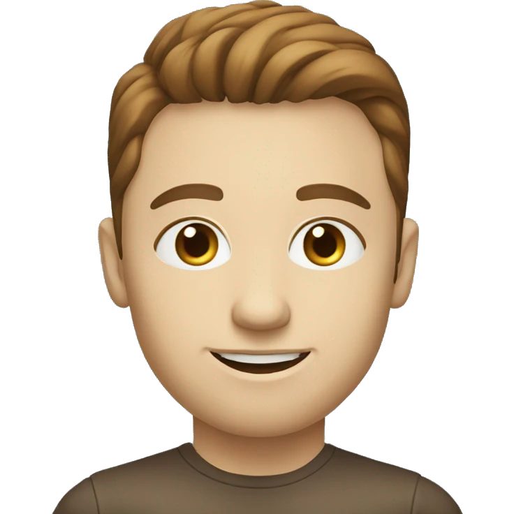caucasian programmer, blue eyes, brown hair with laptop emoji