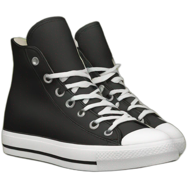 Black plateform converse emoji