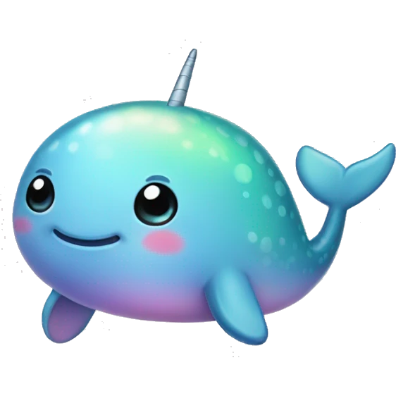 cute round rainbow narwhal emoji