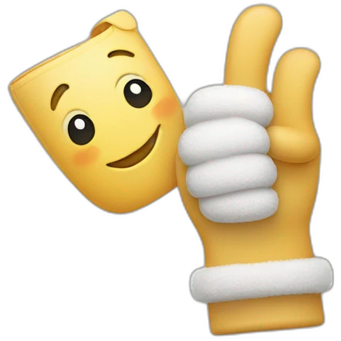 Thumbs up with a mitten emoji
