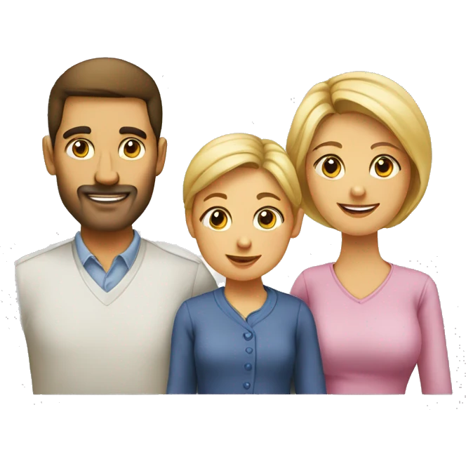 Husband, wife and little daughter infant emoji