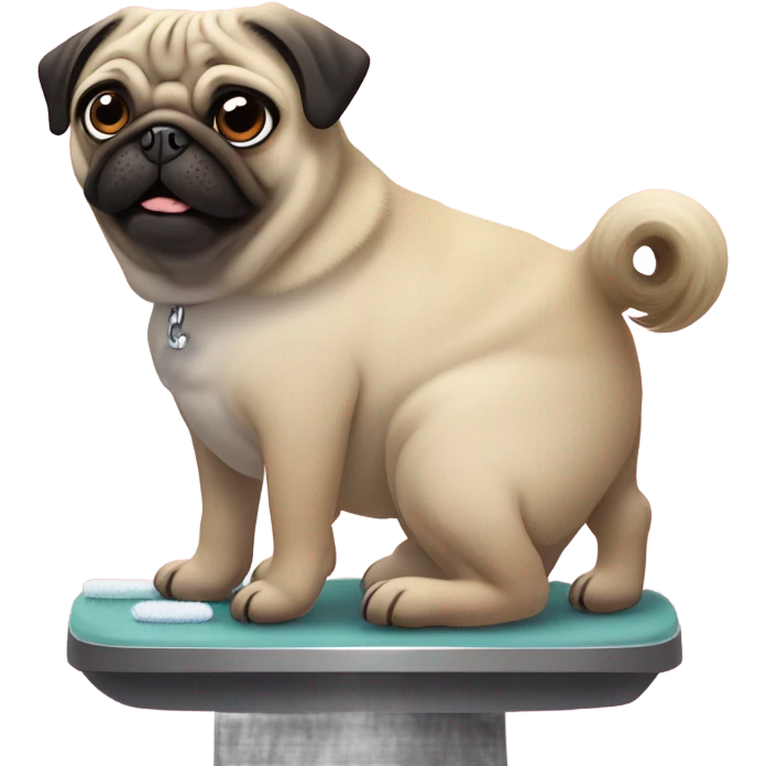 Pug getting a haircut emoji