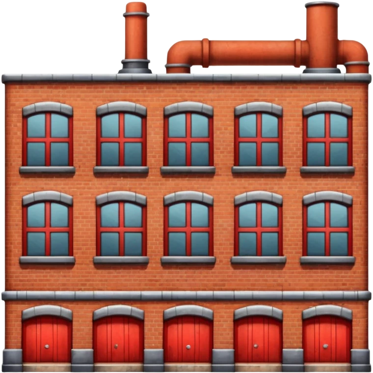 old factory made of bricks without pipes emoji