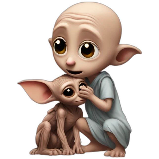 Dobby kissing babygroot emoji