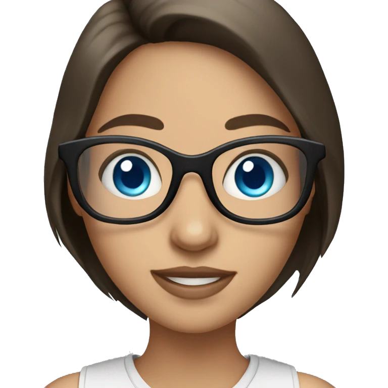 Brunette girl with Blue Eyes in glasses  emoji
