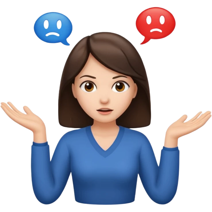 Brunette shrugging emoji