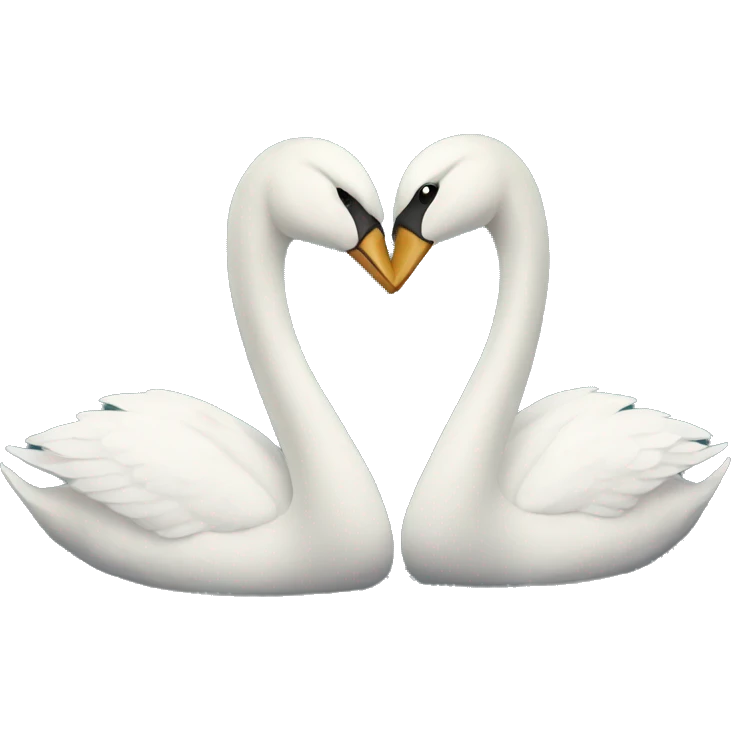Two swans love emoji