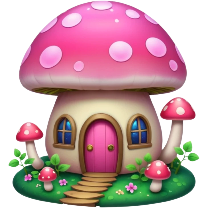 Pink girly Galaxy mushroom house covered in vines emoji