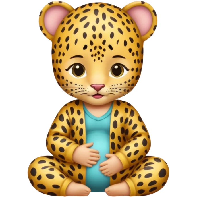 human baby with leopard patterned clothes emoji