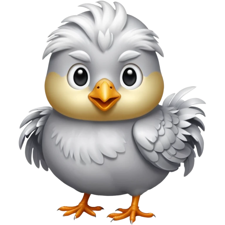 silver little chicken emoji
