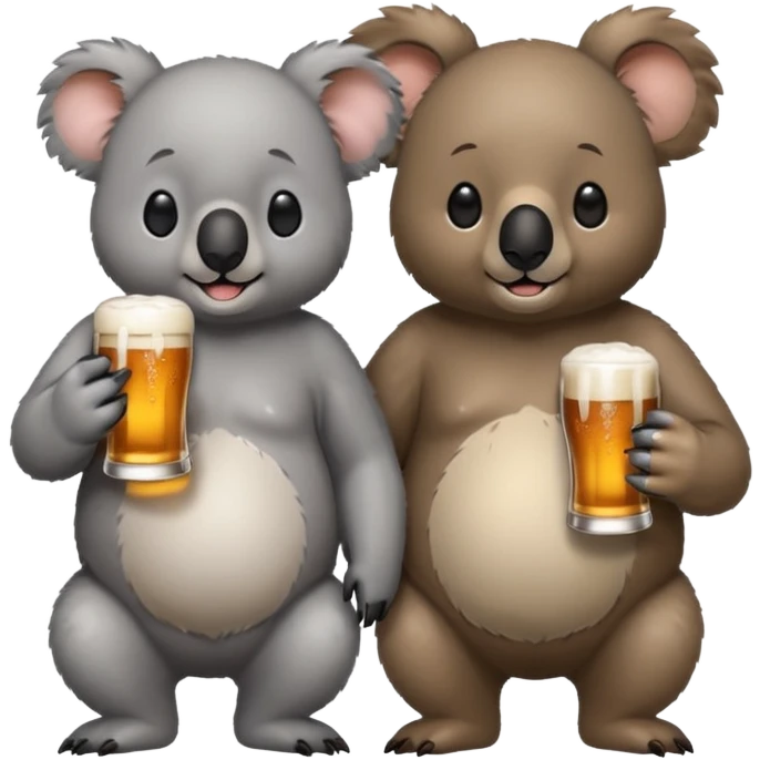 Koala and bear drinking beer emoji