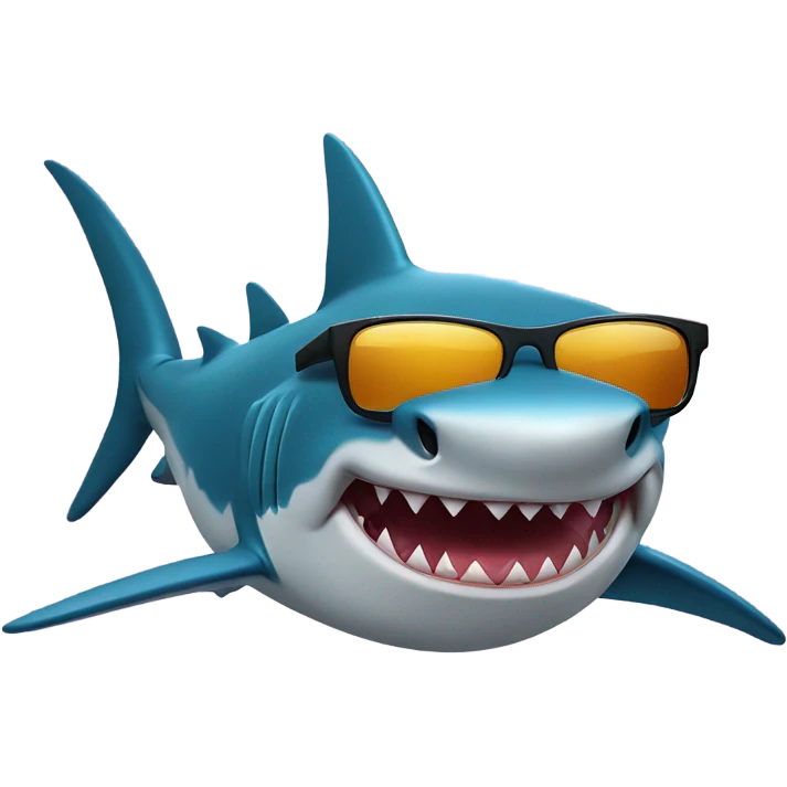Shark with sunglasses emoji