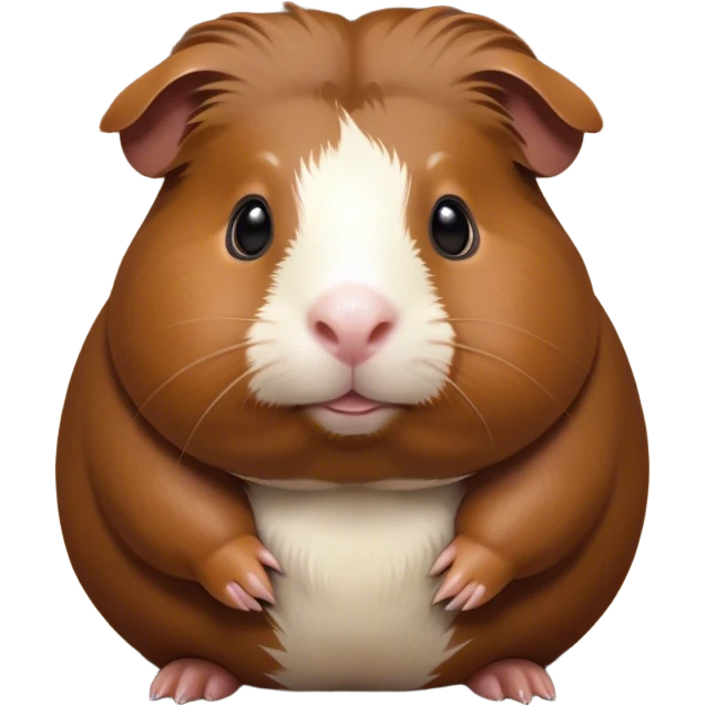 Cinematic Noble Brown Guinea Pig Portrait Emoji, Poised and regal, with a compact, chubby build and a soft, well-groomed rich brown coat, deep-set soulful dark eyes, Simplified yet sharp and sophisticated features, highly detailed, glowing with a warm, dignified glow, high shine, intelligent and charming, stylized with an air of gentle coziness, focused and attentive, soft glowing outline, capturing the essence of a watchful and confident little rodent, so majestic it feels as though it could scurry out of the screen with effortless authority! emoji