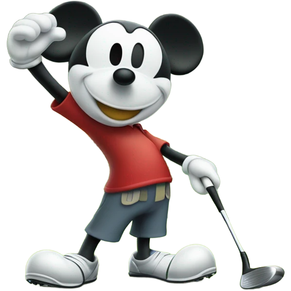 Mickey Mouse playing golf emoji