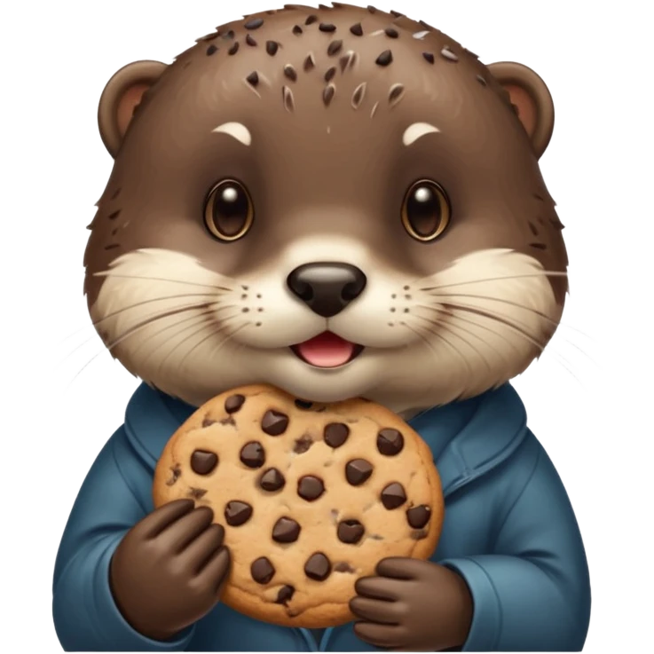 otter eating cookie emoji
