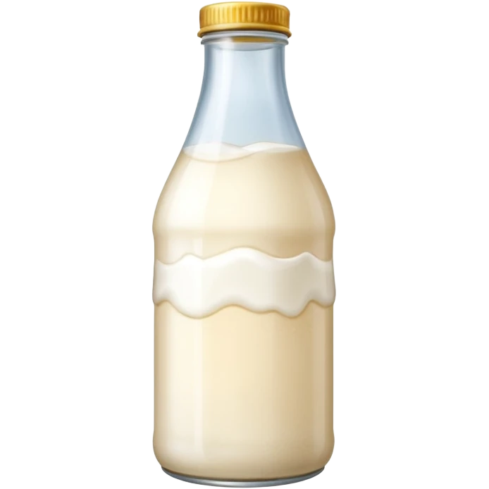 milky fermented drink bottle, soft label. emoji