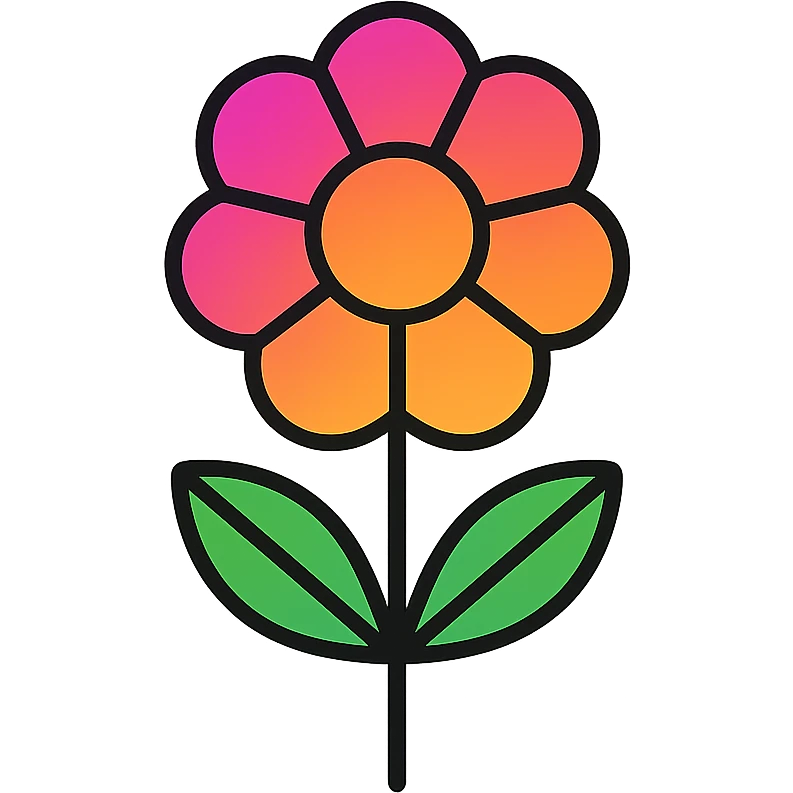 gradient flower icon, modern icon style, clean lines, no text emoji