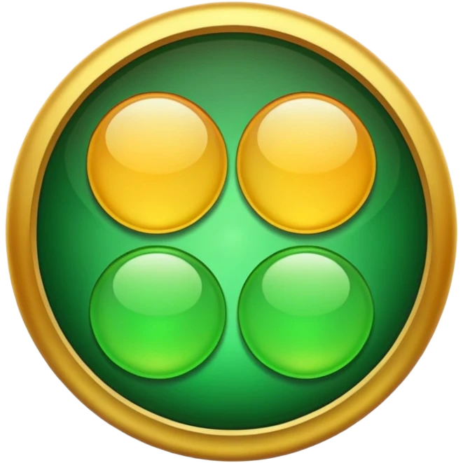 three with a curcle that unites them with golden and green colours emoji