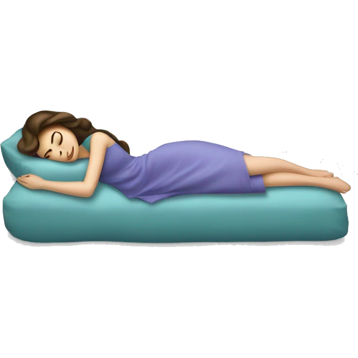 sleeping beauty brunette white girl with a silk pillow emoji