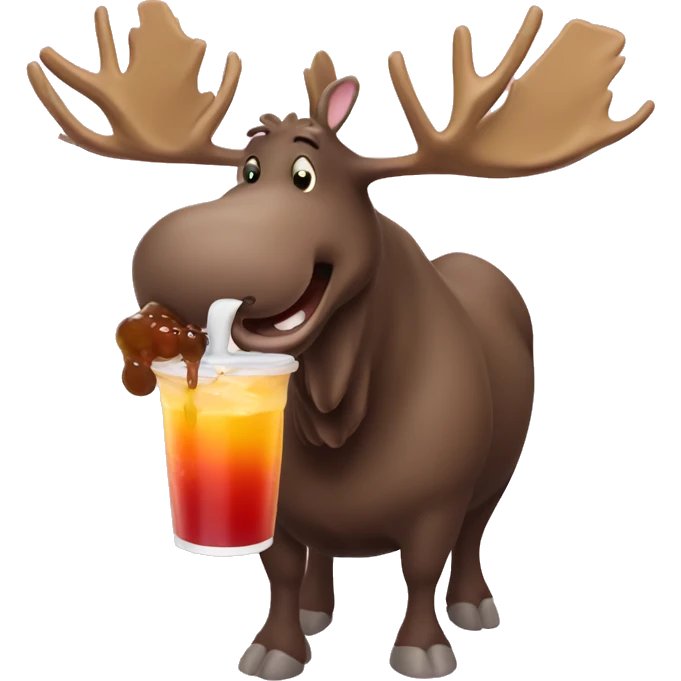 moose drinking boba emoji