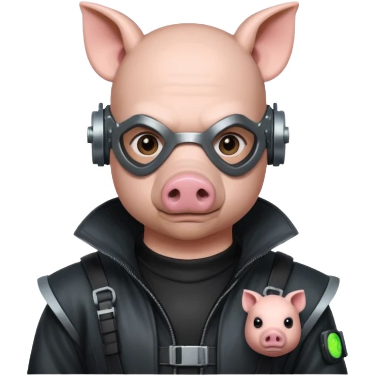 cyberpunk wearring pig emoji