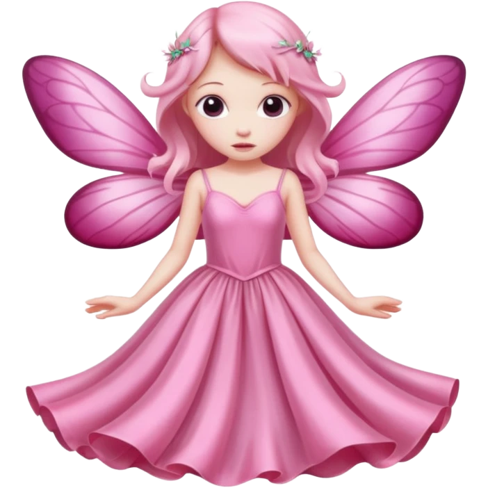 a sad pink fairy emoji