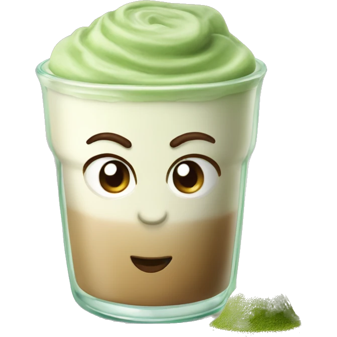 matcha latte in glass cup emoji