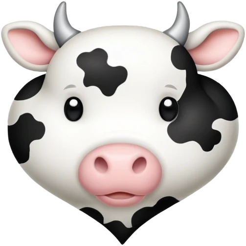Cute heart with cow print pattern emoji