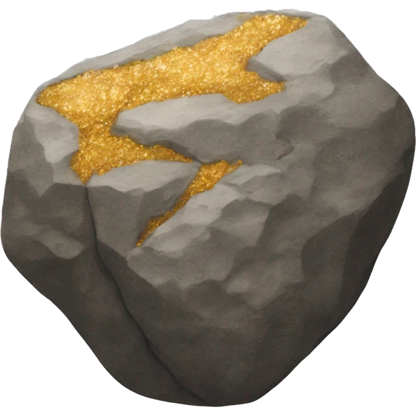 Rock with small golden ore embedded within emoji