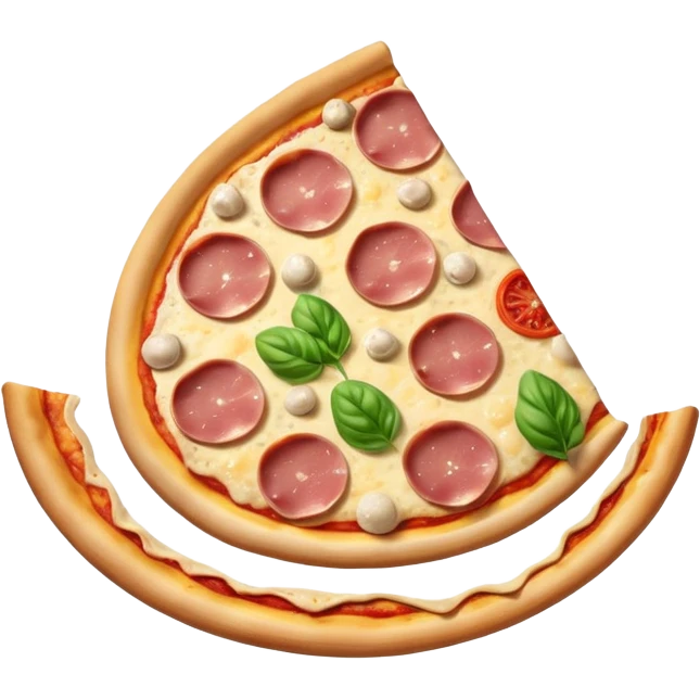 pizza with ham, mushroom and cheese emoji
