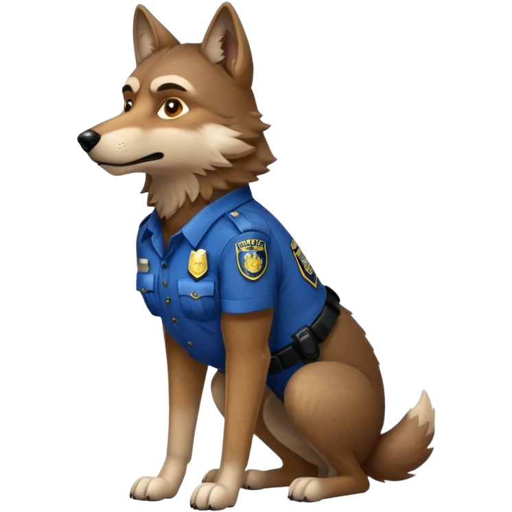 Police wolf full body  emoji