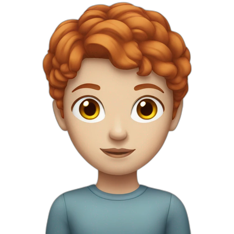 Redhead with freckles & short hair blue eyes emoji