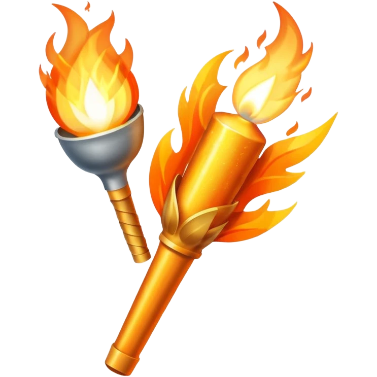 Olympic torch with motion lines, relay race emoji