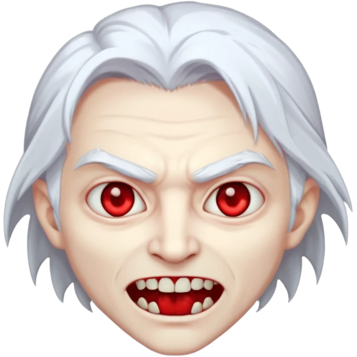 vampire with red eyes and white hair emoji