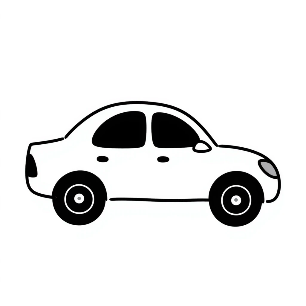 hand-drawn doodle of a Mercedes car emoji