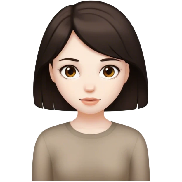 girl with brownish blackish hair  emoji