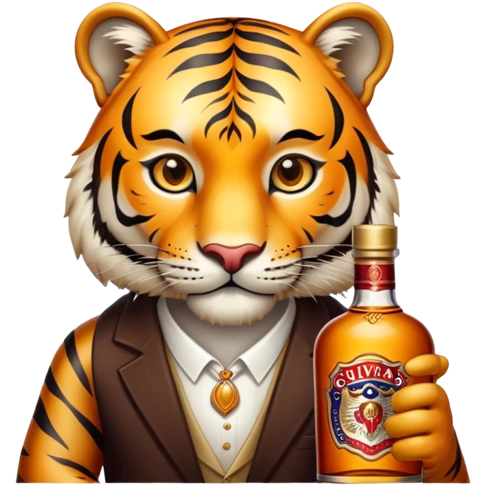 Tiger holding chivas bottle emoji