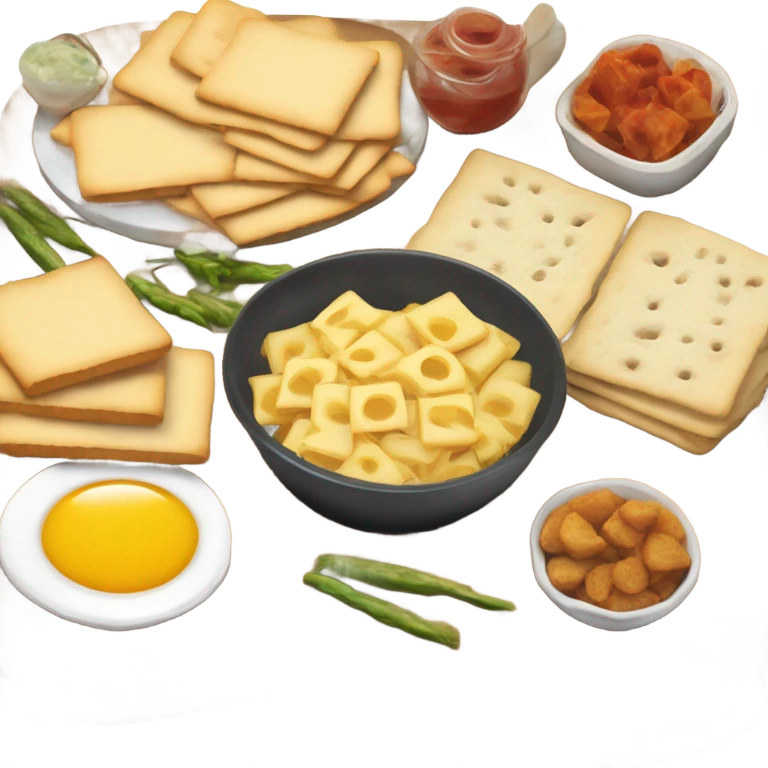 mesa con aperitivos salados emoji