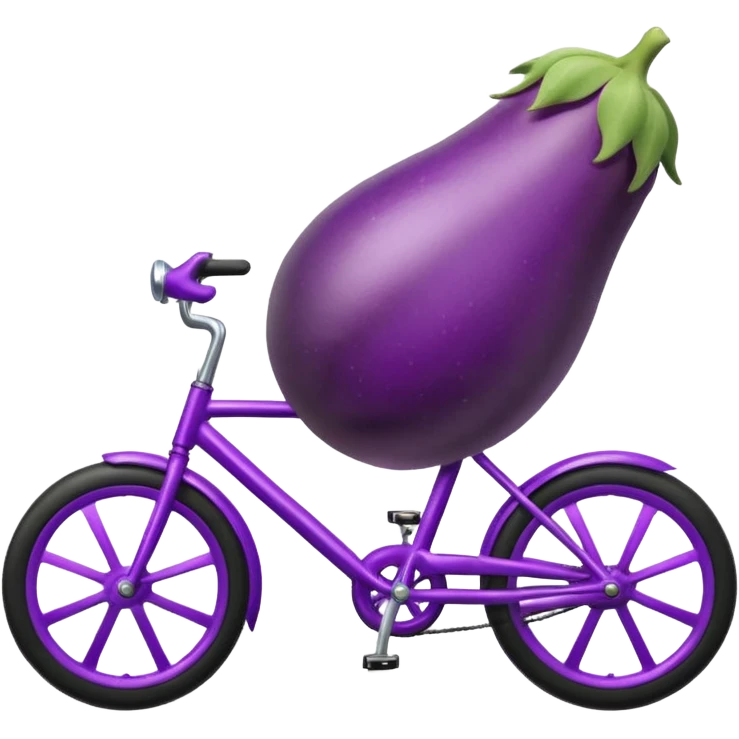 Eggplant on bike emoji