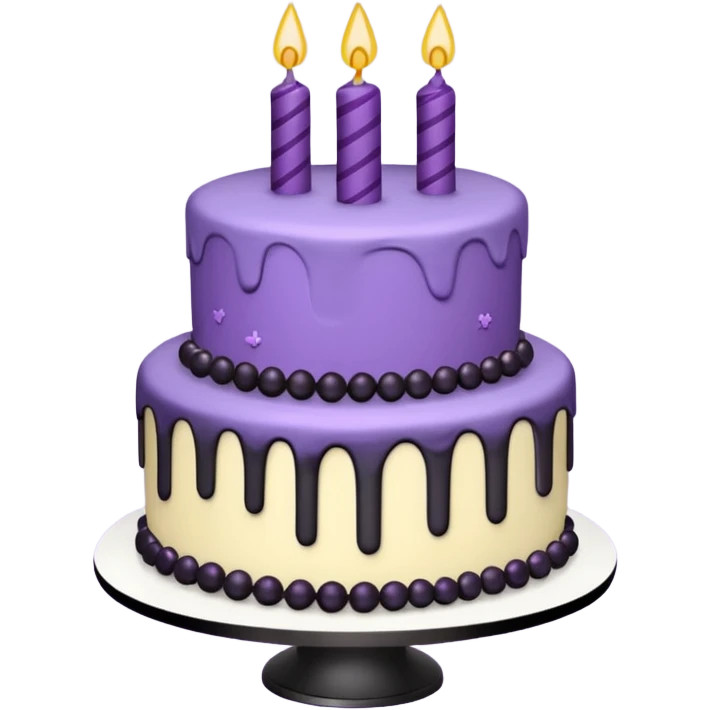 Purple and black birthday cake cute and girly emoji